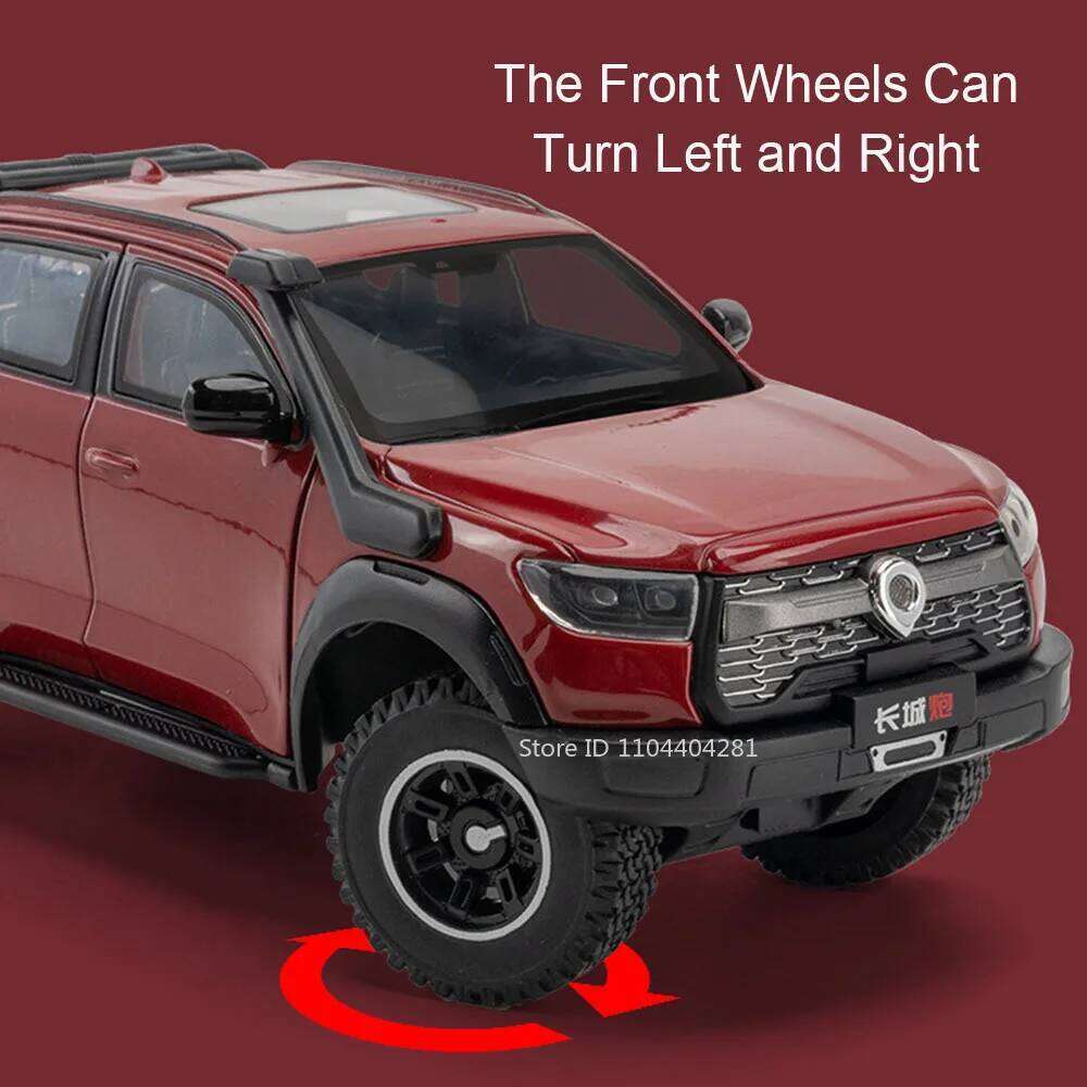 1:24 GWM POER Models Haval X-DOG Alloy Diecast Cars Toys Sound Light Pull Back Ornaments Miniature Vehices Collect Holiday Gifts Z260307