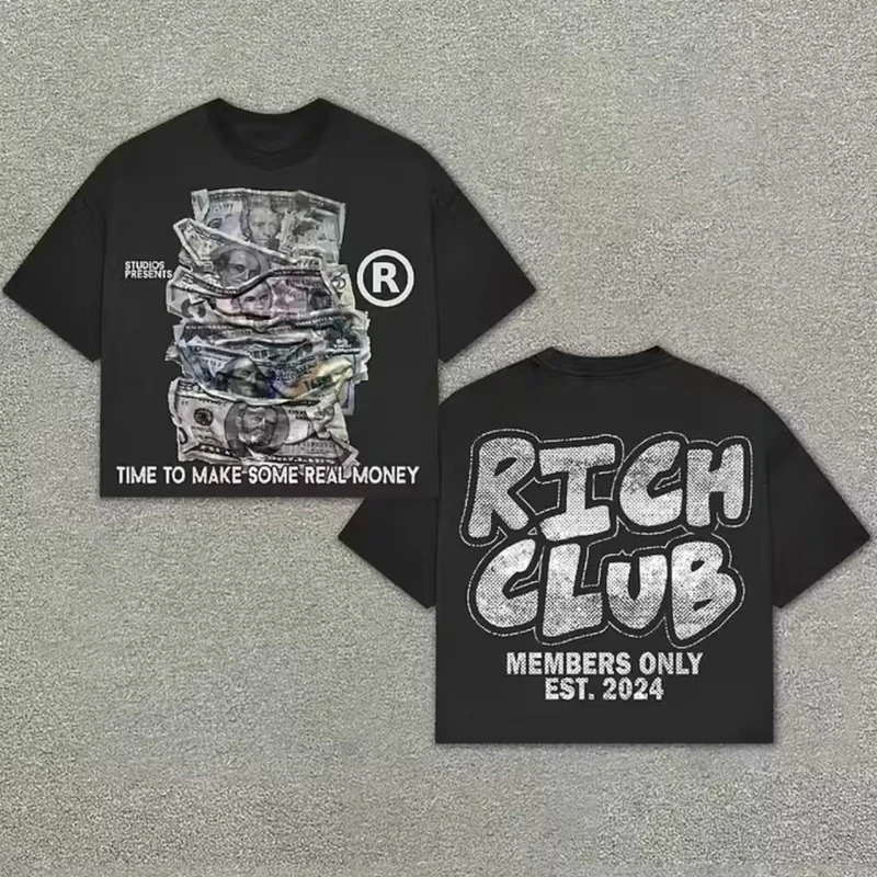 Y2k Harajuku Streetwear Men and Women Short Sleeved Fashion Cartoon Print Shirt Retro Hip Hop Trend Oversized T-Shirt 260304