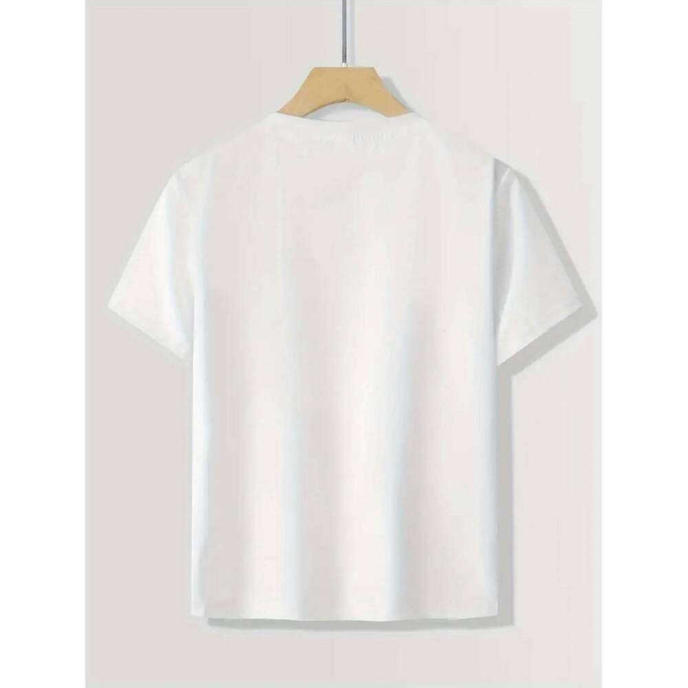 Cartoon fish can print short-sleeved T-shirt casual simple style suitable for daily wear and outing in summer XJ260306