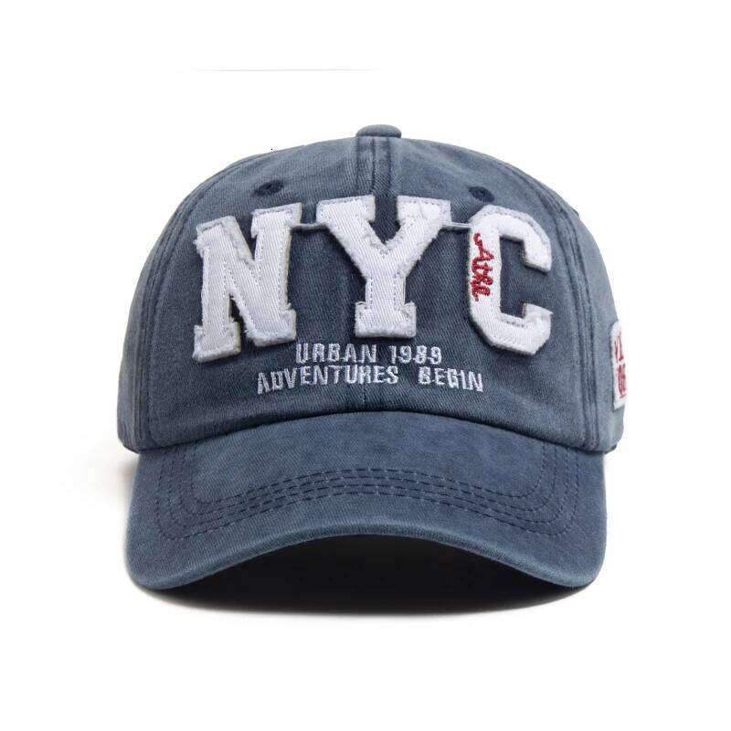 New Vintage Big Letter NYC Baseball Cap Men Cotton Washed Spring Autumn Visor Soft Snapback Fashion Hat For Women Y260304