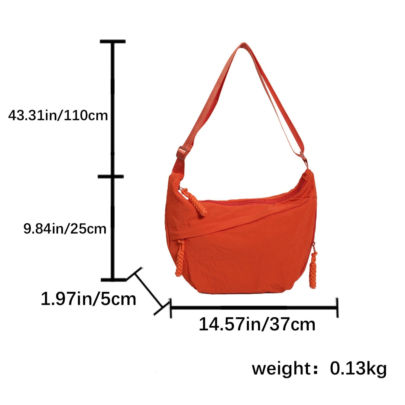 Durable Nylon Fabric Shoulder Bag High Capacity Womens Crossbody Messenger Bag Stylish Versatile Hobo Bag for Everyday Use 260306
