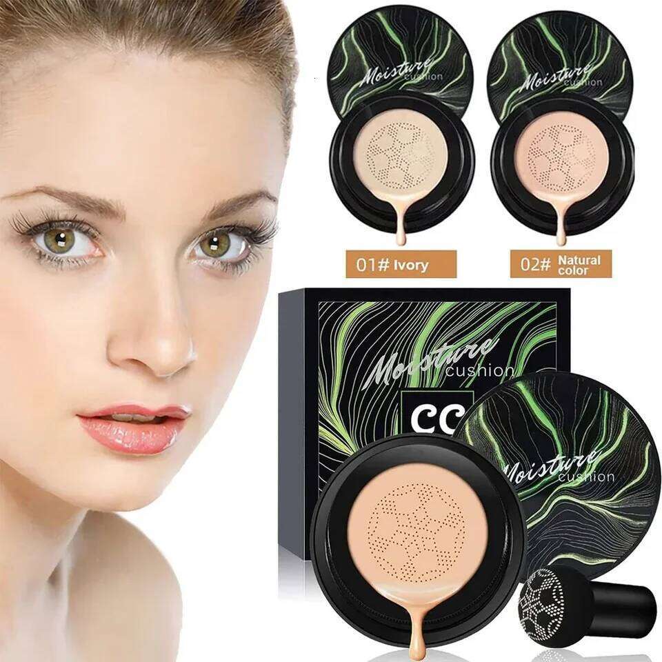 Magic Mushroom Head Air Cushion CC Cream Face Concealer Moisturizing Waterproof Foundation Base Makeup Cosmetics 26L0306