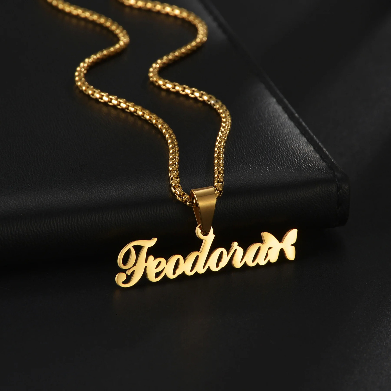 Atoztide LC Personalized Custom Names Pendant Necklace Stainless Steel Cuban Thick Chain for Men Women Birthday Jewelry Gift 260302