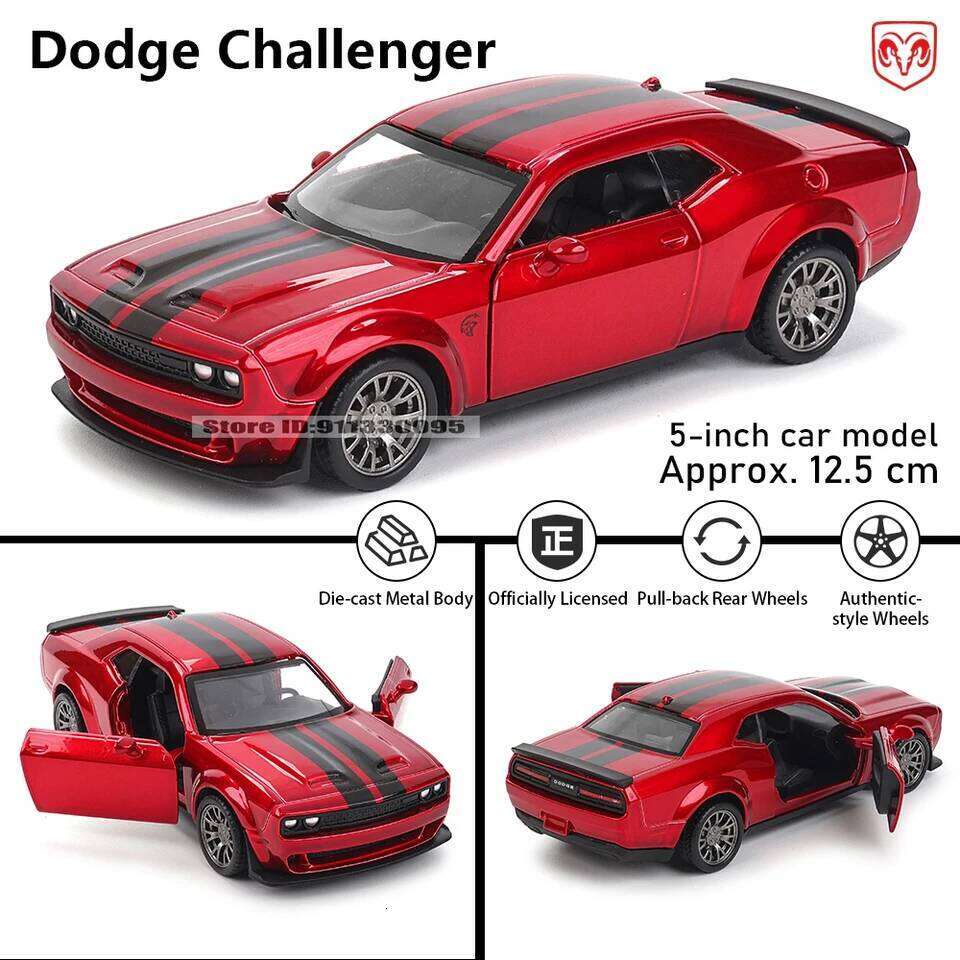MSZ 5-inch Dodge Challenger rebound function static alloy die-casting car model collection gift toy Z260306