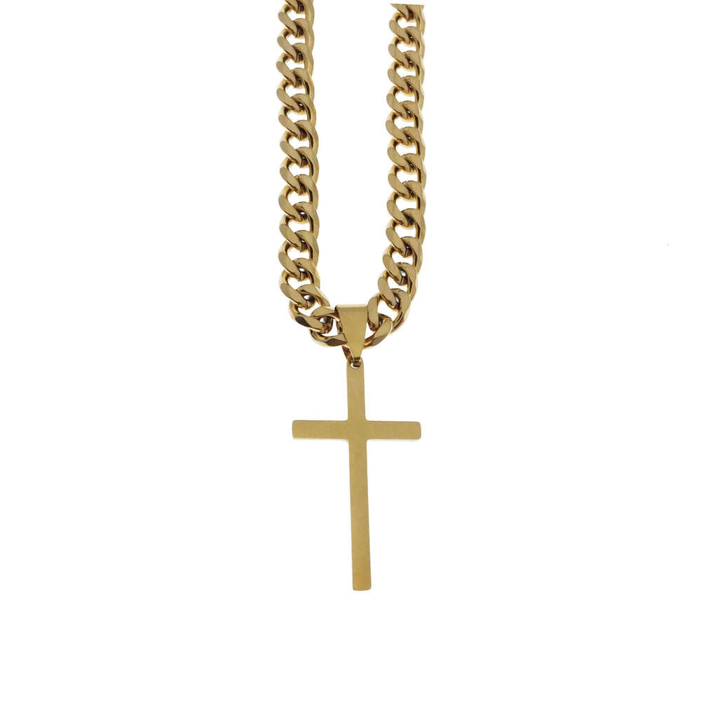 Minimalist Cross Titanium Steel Unisex Hip Hop Cuban Chain Personalized Pendant Necklace High-Quality Item for Dropshipping