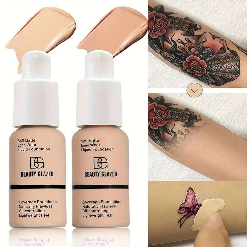 BEAUTY GLAZED Liquid Foundation,Silky Texture Full Coverage,Lightweight Oil Control Long Wearing Natural Flawless Foundation 26L0306