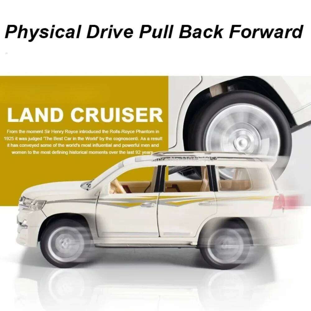 1:24 Land Cruiser LC300 Alloy Diecast Model Toys Car Sound Light Pull Back Doors Opened Miniature Vehice for Kids Festival Gifts Z260307