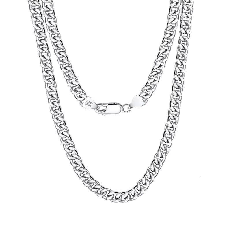 Wholesale NEW HIP HOP 36/5/6/7mm Width Diamond Cut Cuban Chain Necklace Sterling Silver 925 Man Jewelry Curb Cuban Link Chains