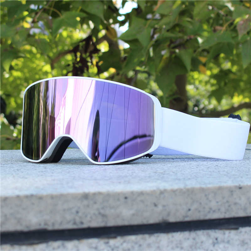 Mens and Womens Magnetic Ski Goggles Cylindrical Ski Glasses Anti-Fog Outdoor Goggles with Frame S260304