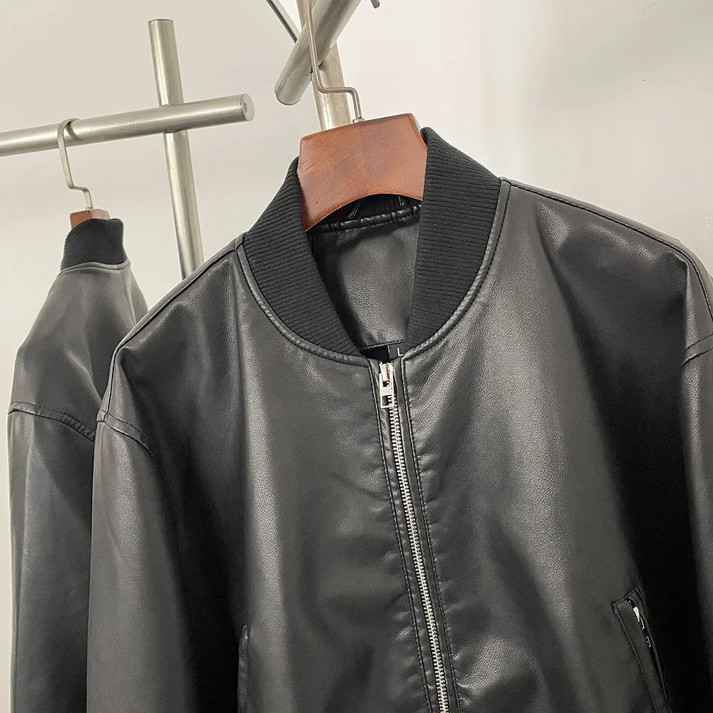 Autumn and winter leather solid color short coat retro style short zipper cardigan casual all match leather jacket female 260306