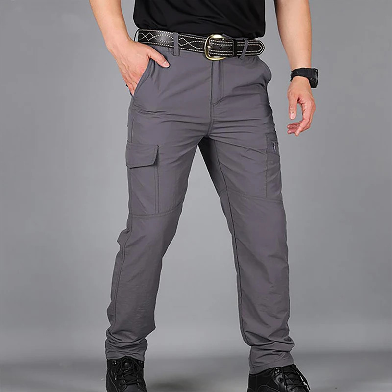 Mens Tactical Cargo Pants Casual Trousers Waterproof Multi-Pockets Outdoor Workwear Wear-resistant Camping Hiking Training Pant 260304