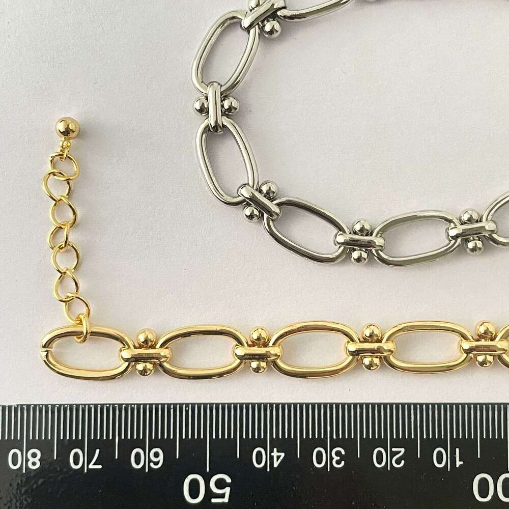 High Color Retention Copper Gold-Plated Niche High-End European and American Cross-Border Fashion Bracelet Personality Cuban Chain Hip-Hop Jewelry