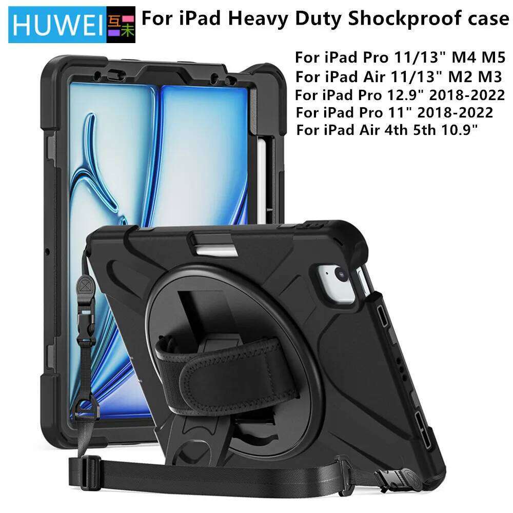 13 M5 M4 M3 M2 2025 Kids Heavy Duty Shockproof Cover for iPad Pro 11 12.9 Air 4 5 6 7th Case 26Y0307