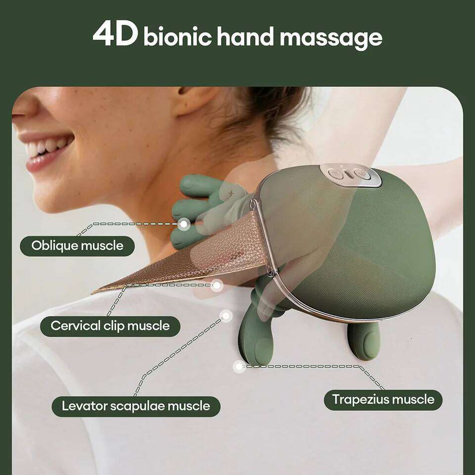 4D Bionic Finger Shoulder Massager Wireless Cervical Trapezius Kneading Massage Shawl Brushless Motor Neck masajeador 26Y0307