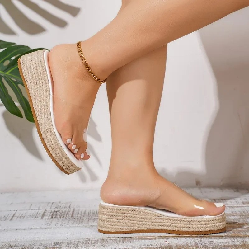 Women Sandals Summer Fashion PVC Jelly Wedges Platform Womens Slippers Casual Shoes 260306