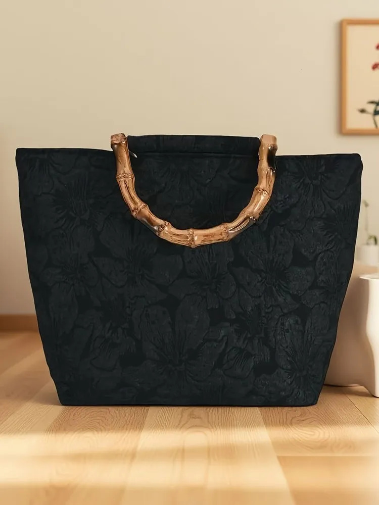 Chinese Sle National Trend Handbag Embroidered Bamboo Node Retro Large Capaci Hanfu Tote Bag 260307