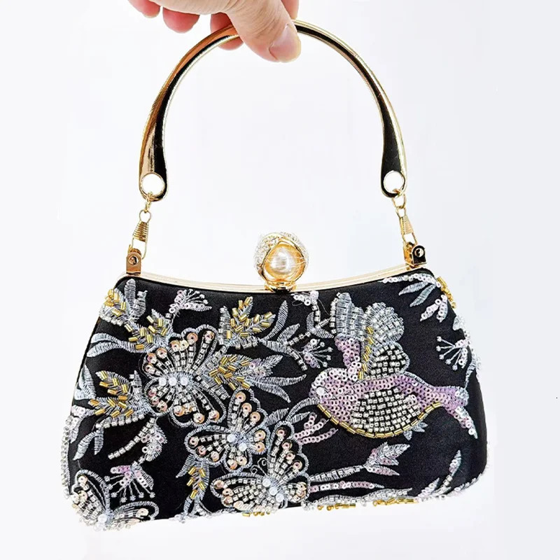 Fashion Chinese Style Womens Embroidered Sequin Evening Clutch Bag Highend Party Handbags Premium Dress Crossbody 260307