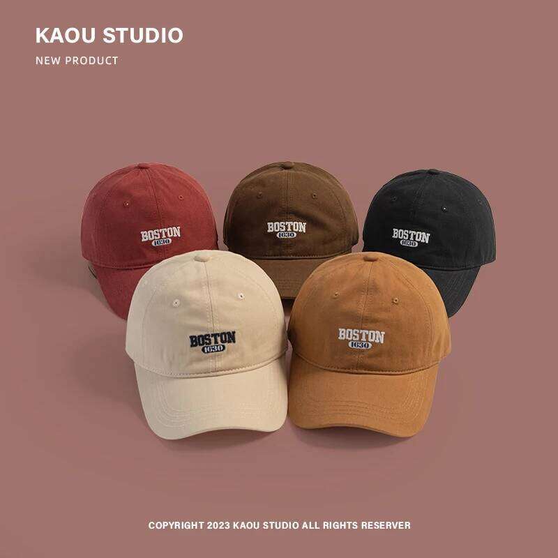 Hat Female Pink Ins Embroidered Peaked Korean Style Versatile Curved Brim Trendy Men's Baseball Cap Spring and Autumn Y260304