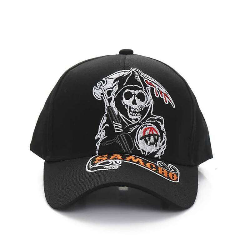 Fashion Unisex Baseball Caps SOA Sons Of Anarchy Skull Embroidery Snapback Men Women Motorcycle Racing Sports Trucker Hat EP0054 Y260304