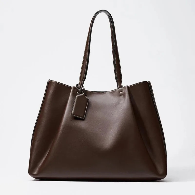 CLIP TOTE BAG womens fashion y handbag n pure color contracted and single shoulder senior PU leather handbags 260228