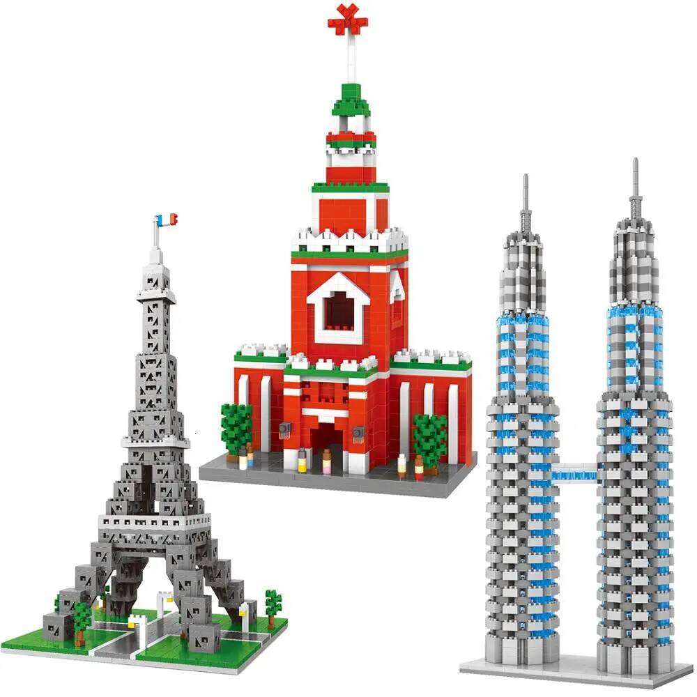 World Famous Architecture Building Mini Block Set Desktop Ornament Model Creative DIY Kids Educational Toys Holiday Gifts C260306