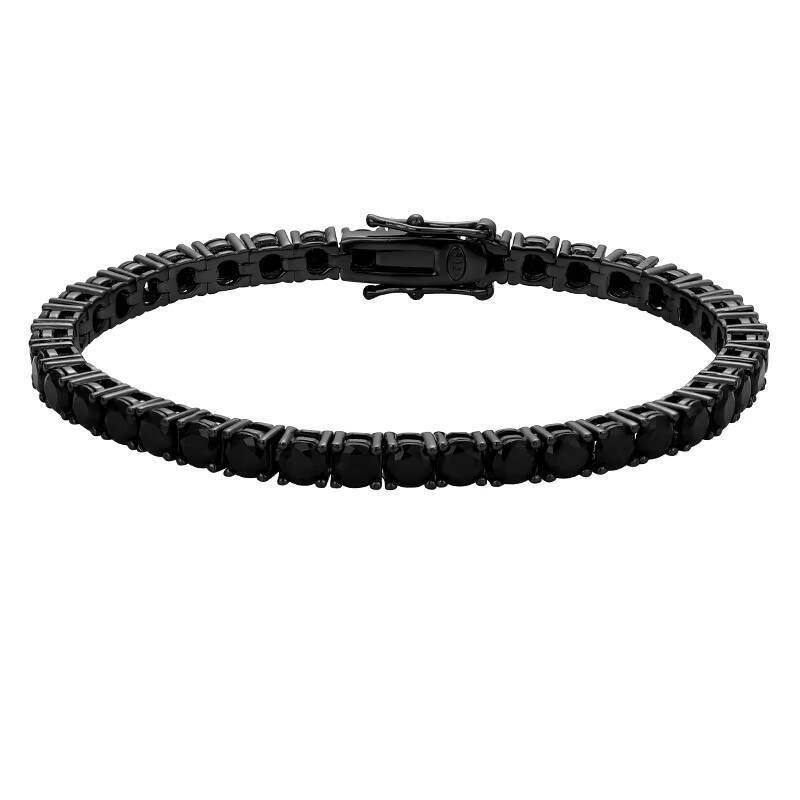 Factory Wholesale 3MM 4MM 5MM Black Moissanite Jewelry Simple Fashion 925 Silver VVS1 GRA Moissanite Tennis Bracelet for Men