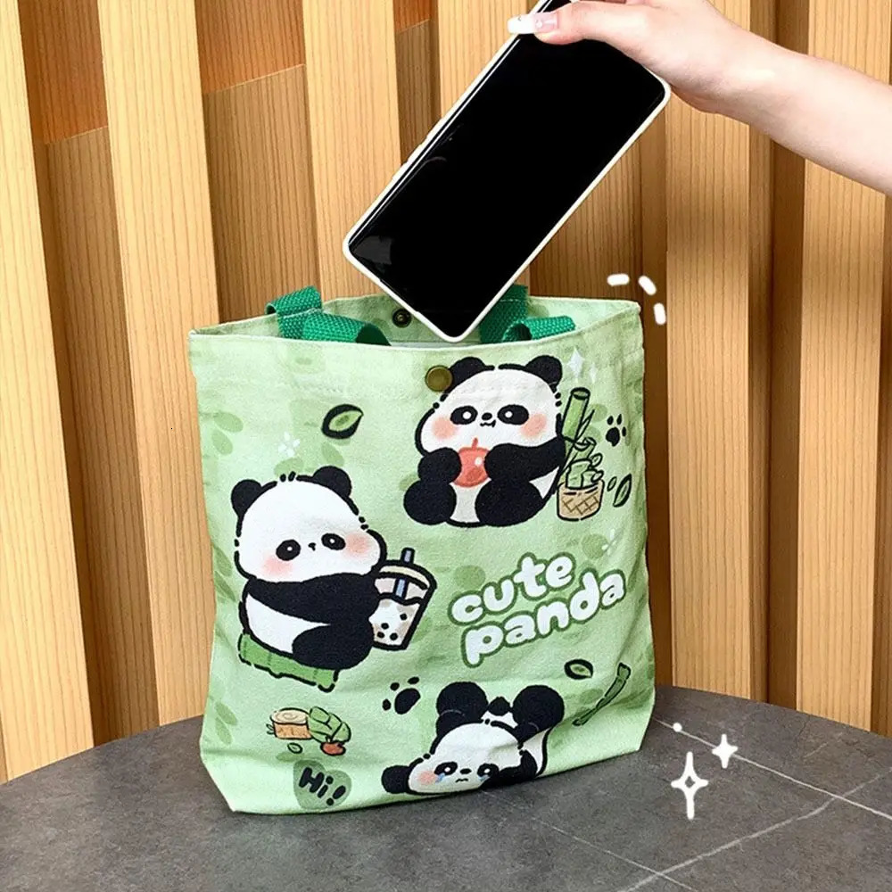 Gifts Portable Panda Tote Bag Snack Large Capacity Lunch Bags Wrist Coin Work Commuting Handbags 260307