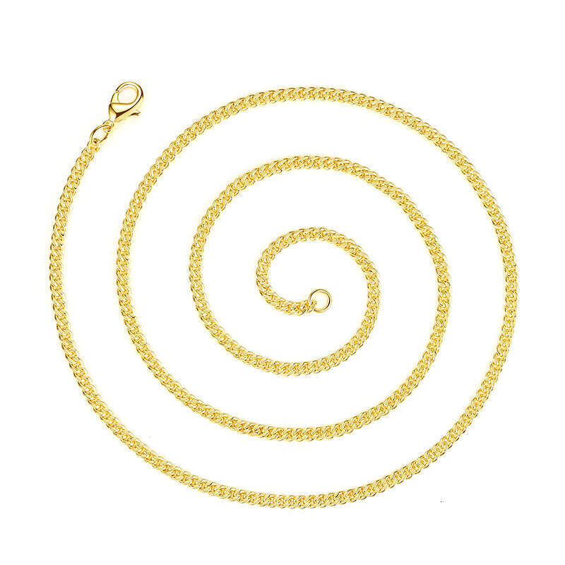 Tianmi Necklace, High-Quality Gold-Plated Copper Cuban Chain Necklace for Men, Hip-Hop Style, Export Product