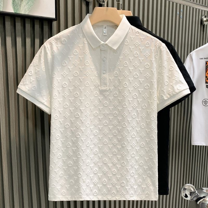Luxury Brand Designer Clothes 2025 Summer New Fashion Slim Fit Short Sleeve Polo Shirt Men's Light Luxury High-End Turn-Down Collar Half Sleeve T