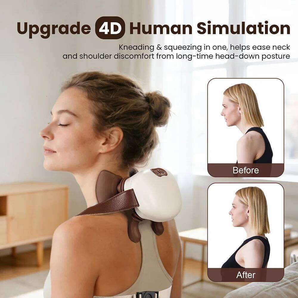 Electric Muscle Massager Wireless Shoulder And Back Kneading Massage Shawl Neck masajeador Relax Pain Relief 26Y0307
