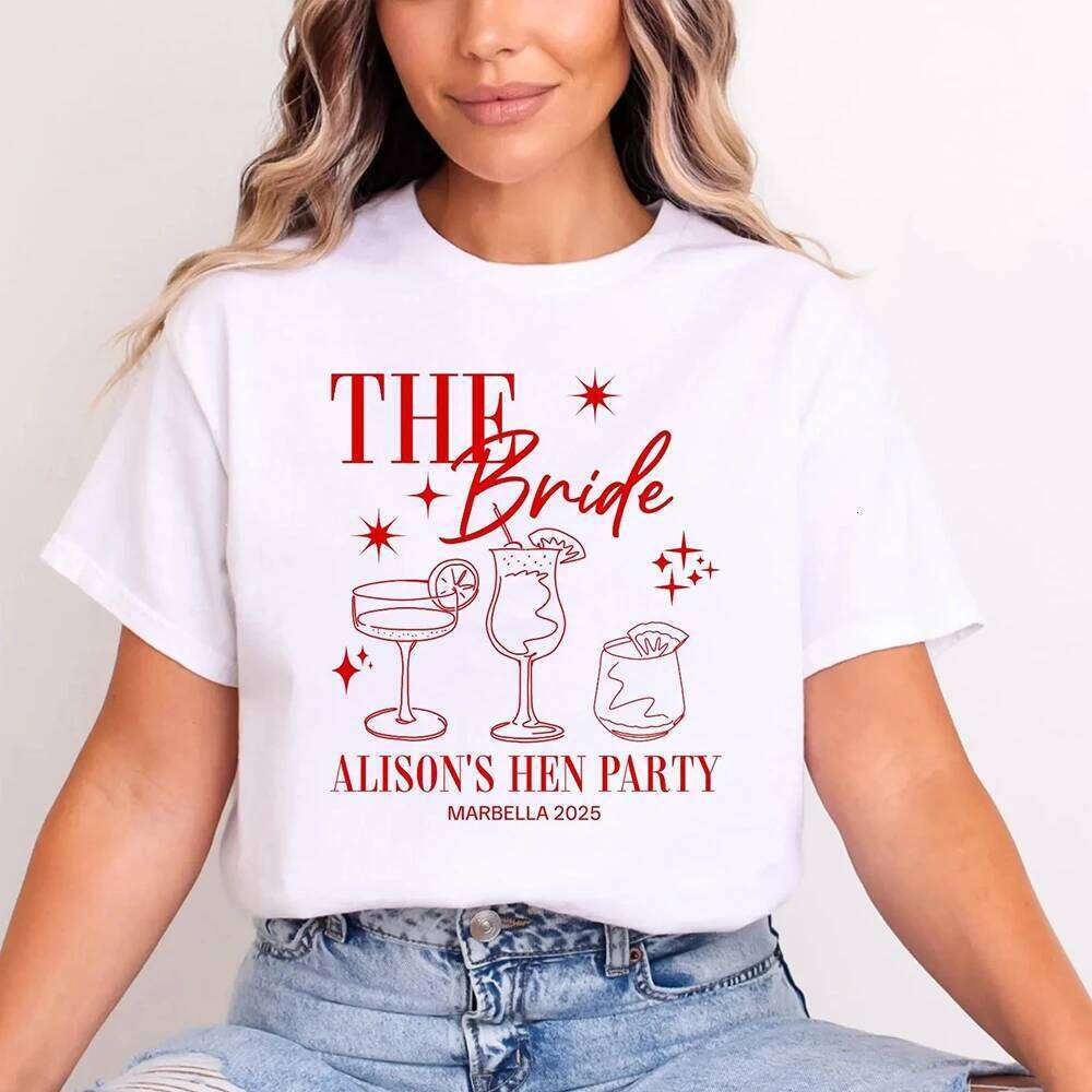 Women Personalised Team Bride Bridal Shirts Hen Tops Top Daily Trendy Party Streetwear Aesthetic Clothes XJ260306 XJ260306