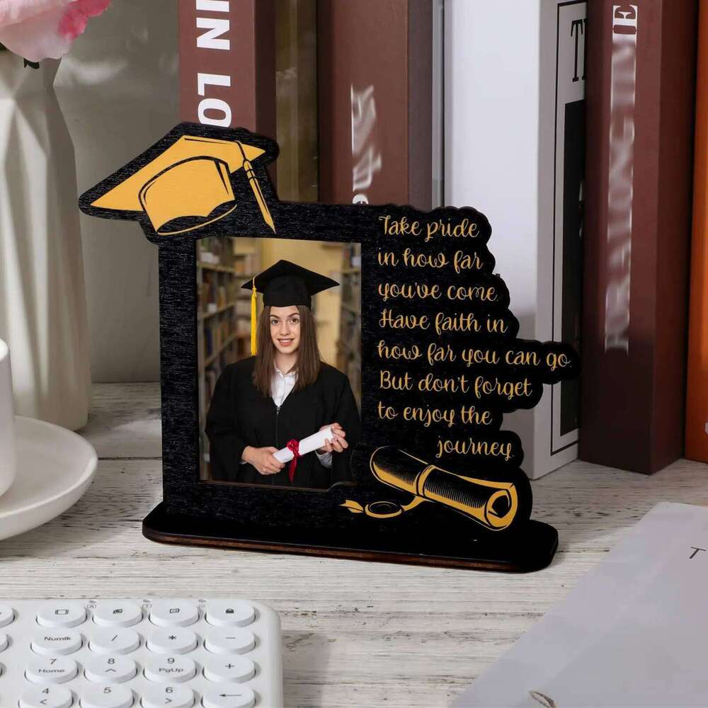 Wooden DIY Gift Picture Display Photo Frame for Graduation Party Class Desktop Stand Decora H260306
