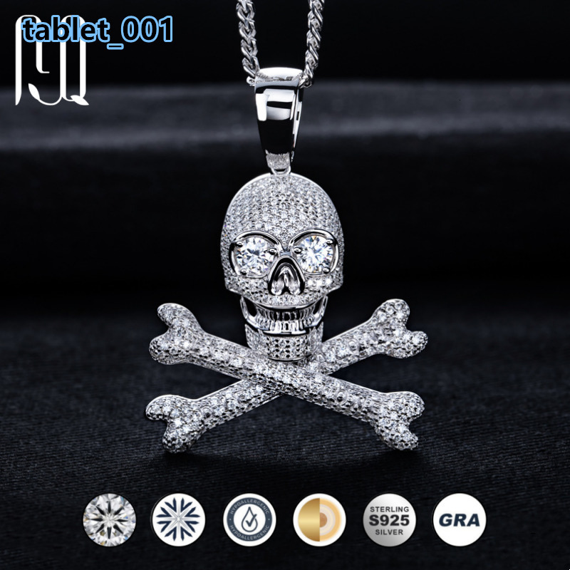 Design Full Pave Moissanite Pendant Necklace in S925 Sterling Silver Edgy Hop Mens Jewelry for Wholesale