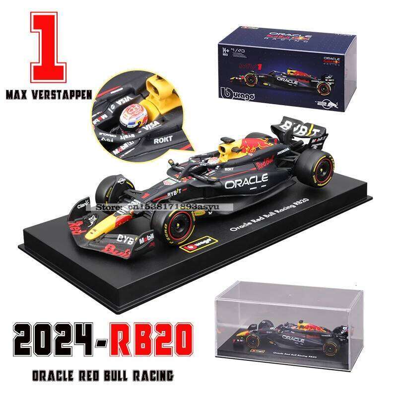 Bburago 1:43 2024 F1 Red Bull Racing RB20 1# Verstappen 11# Perez racing simulation model alloy car toy collection Z260307