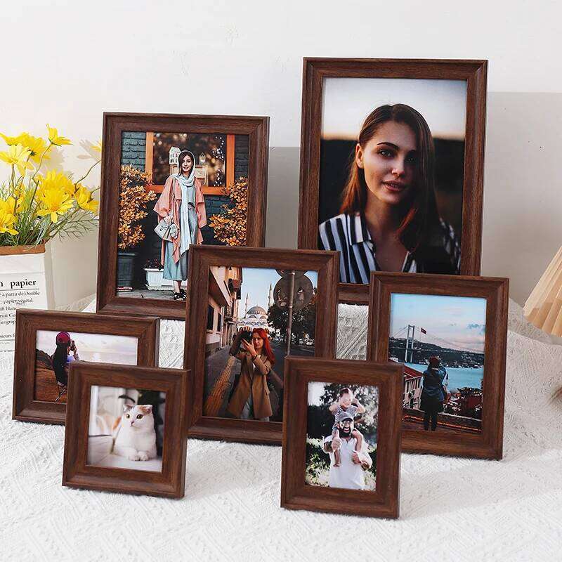 1pc deep walnut color plastic Nordic retro personality small table 4 "5" 6 "7" 8 10 "A4 photo frame H260306
