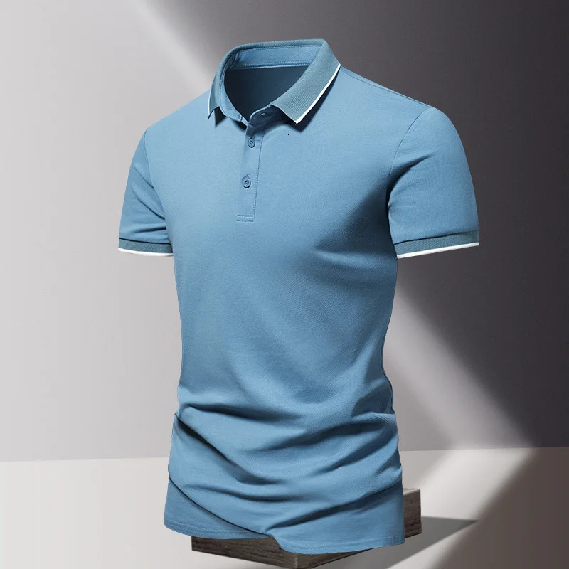 POLO shirt Summer mens loose short sleeved T-shirt ice silk quick drying simple fashion solid color casual short sleeved top 260304