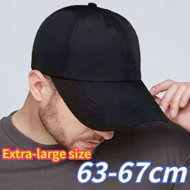 New Big 63-67cm Quick Dry Baseball Men Breathable Dad Hat Plus Size Adjustable Soft Crown Running Caps Unisex Hats Y260304