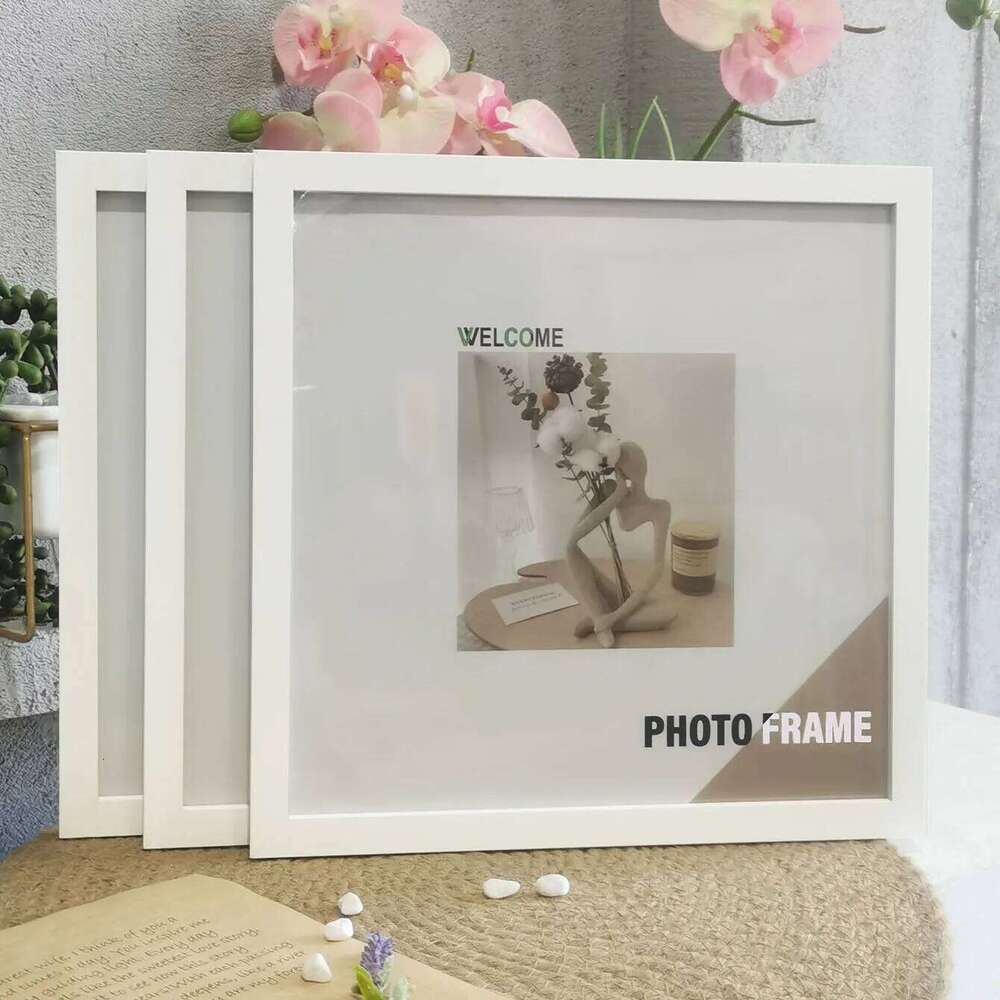 3Pcs Wood Square Photo Frames For Wall Hanging or Desktop Decor 20X20 30X30cm Posters Portrait Frame Picture Commemorat Gift H260306