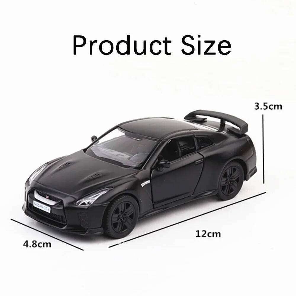 1:36 Scale GTR Alloy Diecast Cars Toys Models Wheel Pull Back Vehicles Doors Opened Rubber Tires Car Model Boys Decoration Gifts Z260307