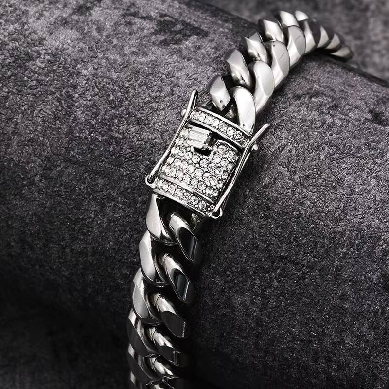 Wholesale Fashion Jewelry Hip Hop Moissanite/Zircon Cuban Link Chain Necklace for Men