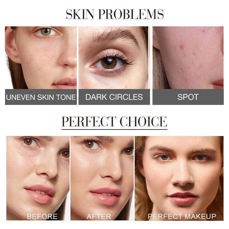Matte Liquid Foundation Oil Control Concealer BB Cream Waterproof Lasting Full Coverage Natural Face Base Professional Makeup 26L0306