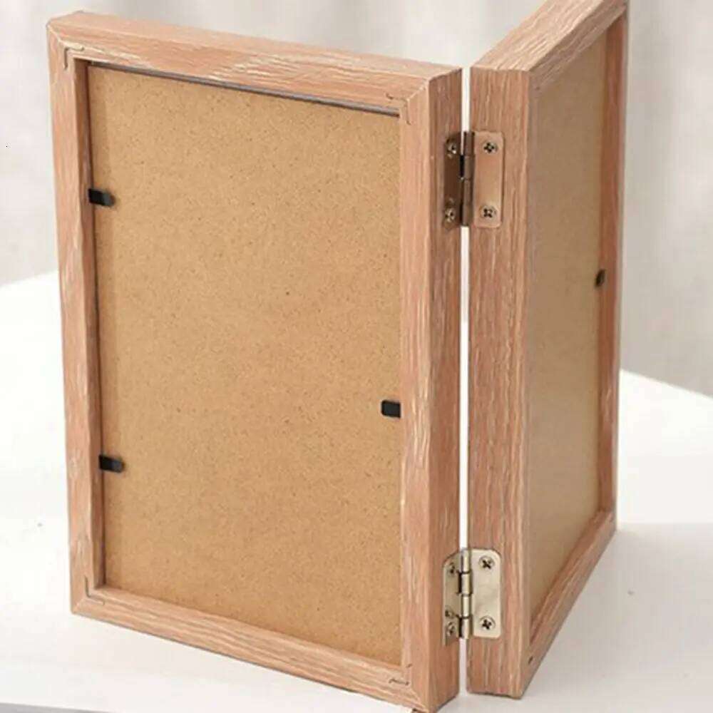 Creative Foldable Hinge Photo Double/Triple Wooden Desktop Album Set 2/3/4/5 Linked 6/7/8 Inches Portrait Picture Frame H260306