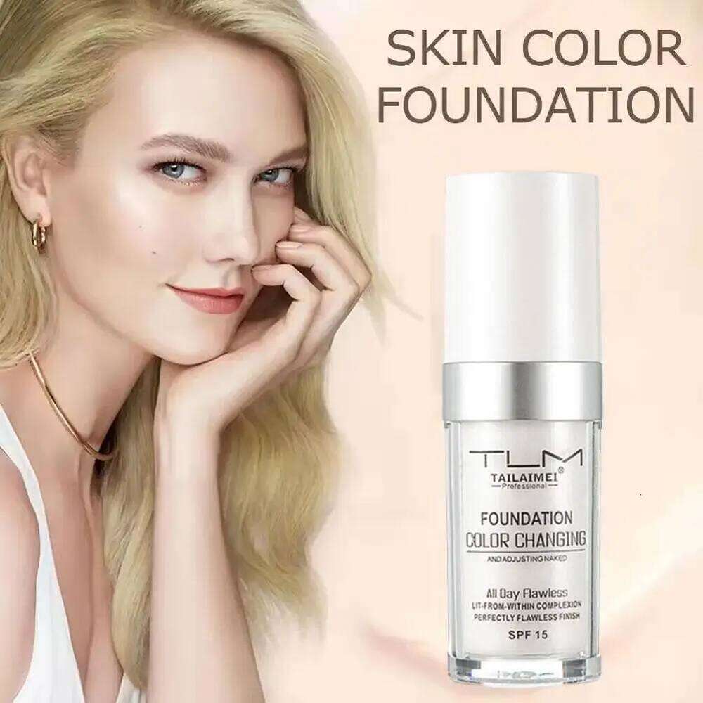 Colour Changing Liquid Foundation Hides Wrinkles & Lines, SPF15 BB Cream Makeup Base Concealer Moisturizing Primer All Skin Tone 26L0306