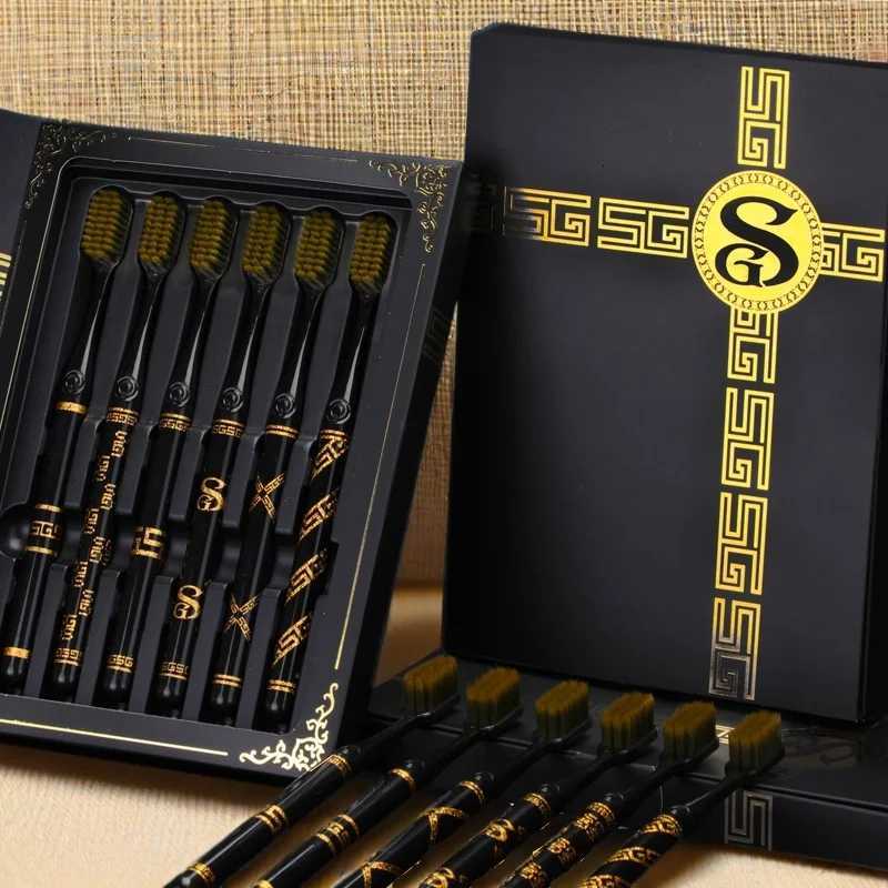 Luxury 6-Piece Toothbrush Set Soft Bristles for Gum Protection and Efficient Cleaning High-End Fashion Choice for Men and WomenT260307