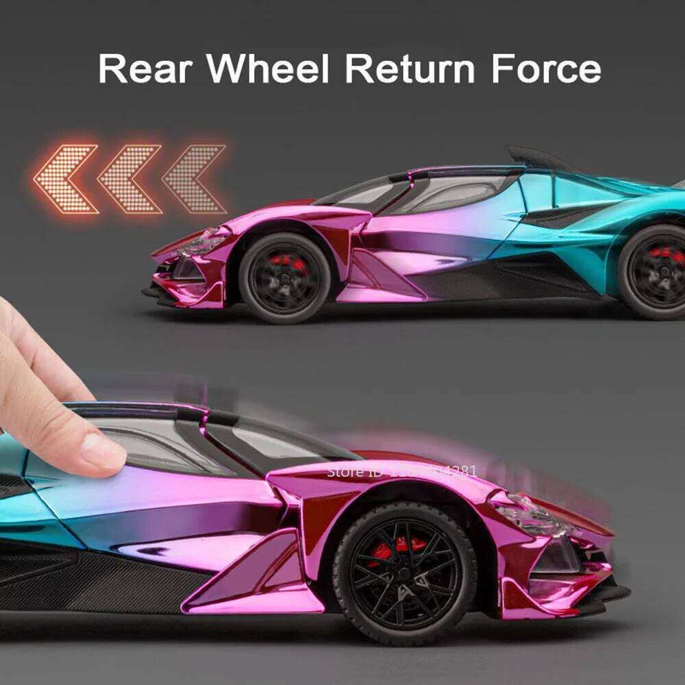 1:24 Apollo EVO IE Alloy Models Sports Car Diecast Toys Doors Opened Sound Light Pull Back Vehices for Children's Birthday Gifts Z260306