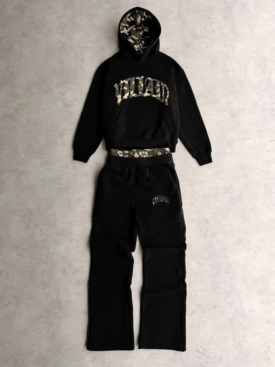 Tracksuit Men Clothing Y2K Vintage Embroidered Leopard Print Street Casual Hoodie Trendy Double Waist Unisex Sweatpants 260304