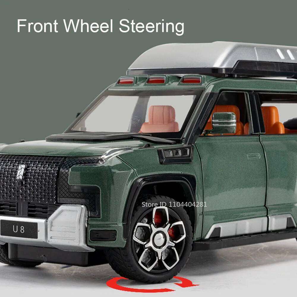 1:24 BYD Looks Up At U8 Toys Car Diecast Alloy Models Sound Light Doors Opened Front Wheel Steering Vehices Kids Festival Gifts Z260307
