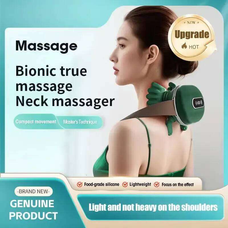 Rechargeable And Shoulder Silicone Neck Massager, Adjustable Vibration Massage Pillow Portable Electric Massager 26Y0307