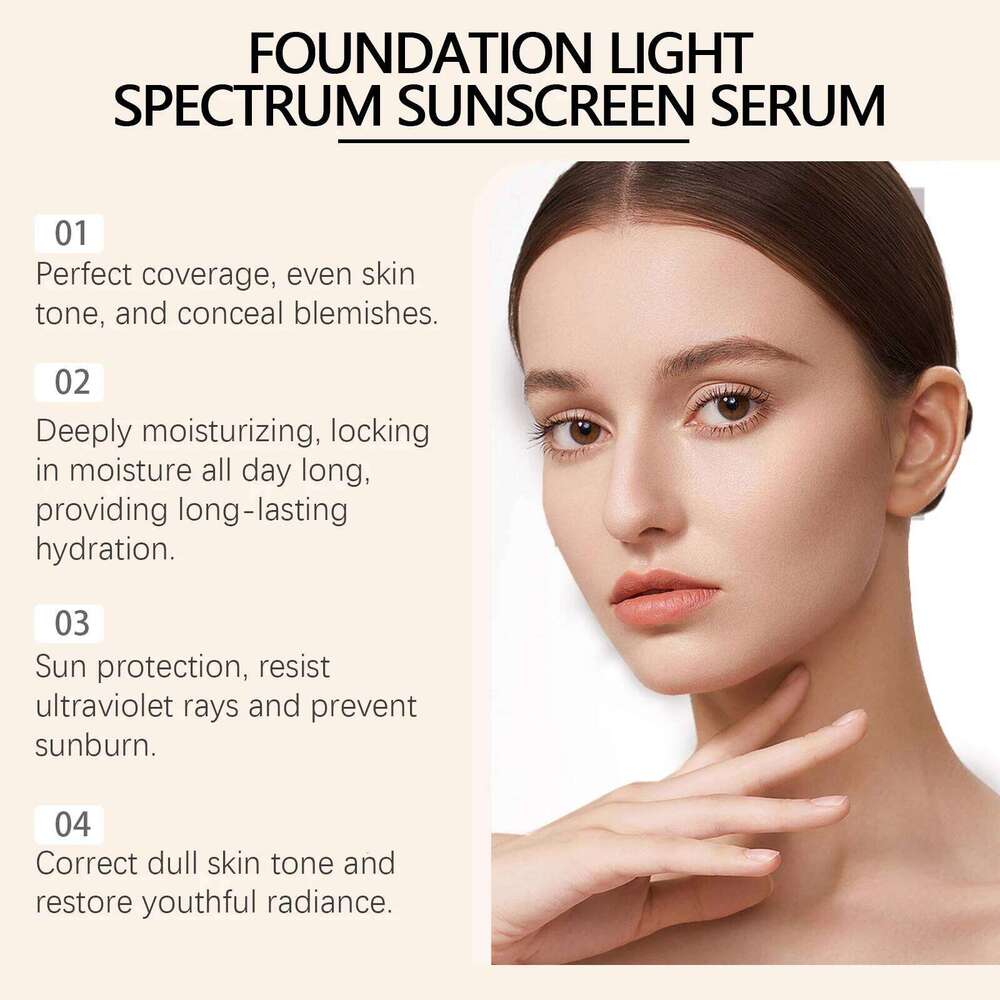 Color Changing Foundation Light Sunscreen Serum SPF 50 Concealer Full Coverage Moisturizing Face Makeup Base Cosmetics 26L0306