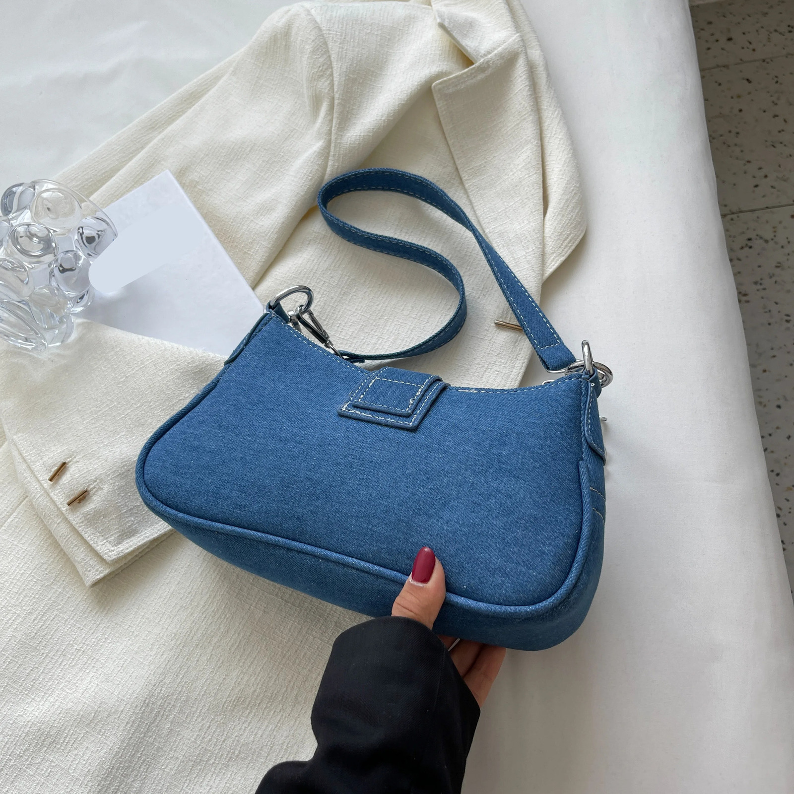 Small Jeans Bag Womens Cross-Shoulder Bag Shoulder Canvas Bag 260306